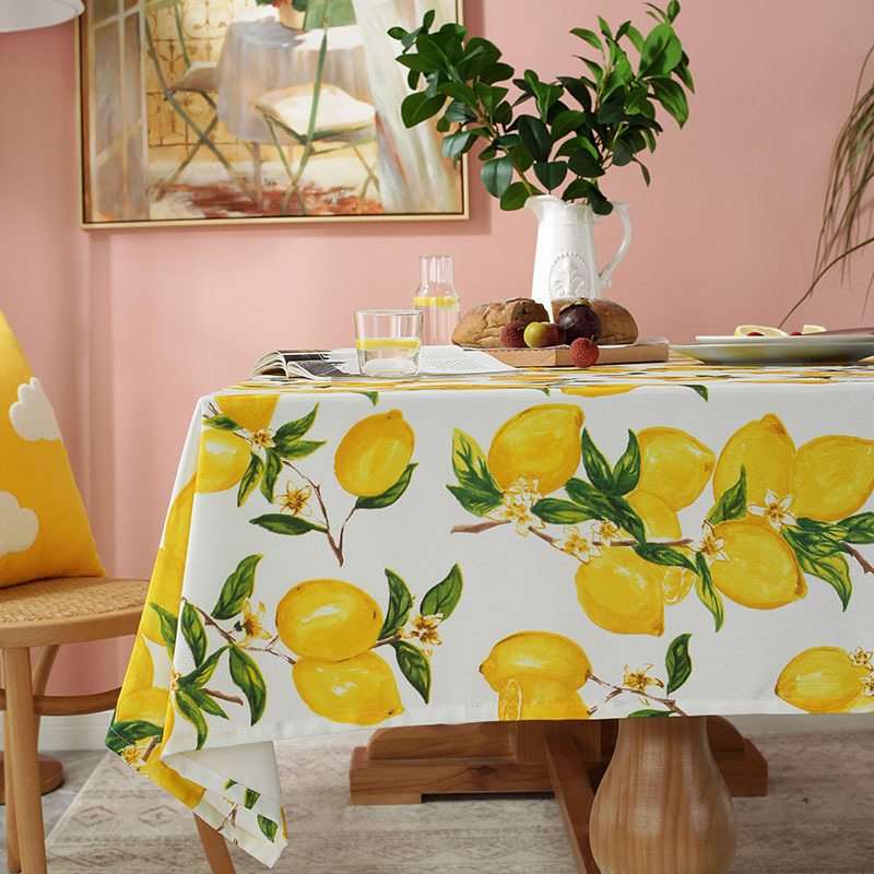 Cloth Dad Ins Style Lemon Printing Waterproof And Oil-proof Rectangular Tablecloth Coffee Table Placemat Kindergarten Tablecloth Cover display picture 6