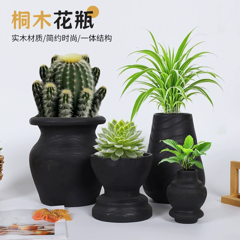 Ваби-саби, новая ваза из цельного дерева в китайском стиле, декоративные украшения B&B, гостиная, вход, журнал, цветочная посуда, фруктовая тарелка, настольные украшения