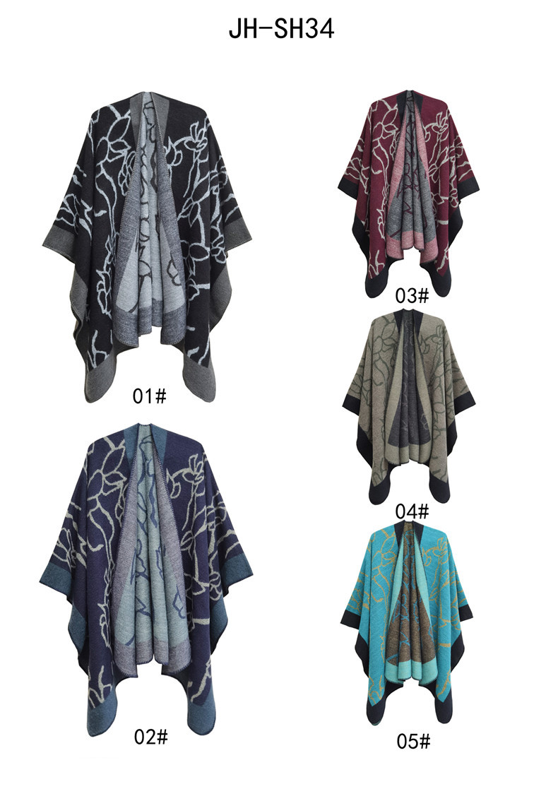 Unisex Cape ink painting large jacquard totem women's cape acrylic split cape_viptrois.com