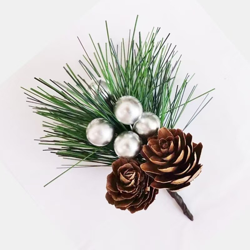 アマゾン熱売松針松果小花束クリスマスクリスマスツリー装飾ギフトボックスDIY部品写真撮影道具|undefined