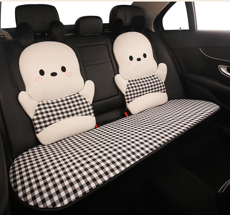 Car Seat Cushion, Four-Season Universal, Heart-Shaped Dog Seat Cushion, Suitable for Five-Seater Cars, Women's Interior, Cartoon Cute, Comfortable, Non-Slip