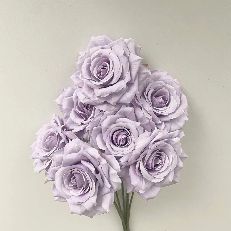 Flor de boda de color púrpura, sala de bodas de la carretera, arco de bienvenida, decoración de flores falsas, flores falsas