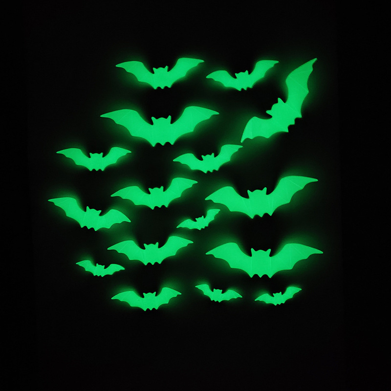 16匹のハロウィーンコウモリ3d黒立体コウモリ貼りハロウィーン壁貼り立体コウモリ|undefined