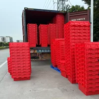 Утолщенный ящик для оборота автозапчастей с крышкой, штабелируемый медицинский ящик для транспортировки свежих продуктов в холодовой цепи, пластиковый косой логистический ящик