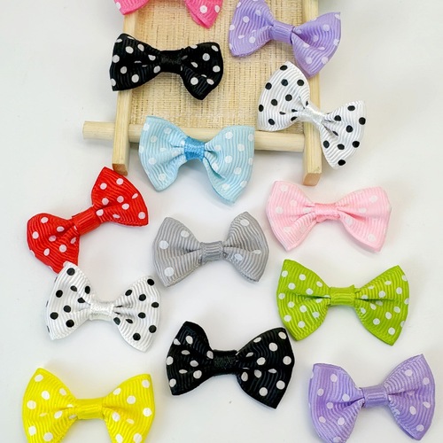 Threaded with polka dot bow tie bow tie DIY handmade children hair clip hair ribbon clothing shoes hats accessories decoration components