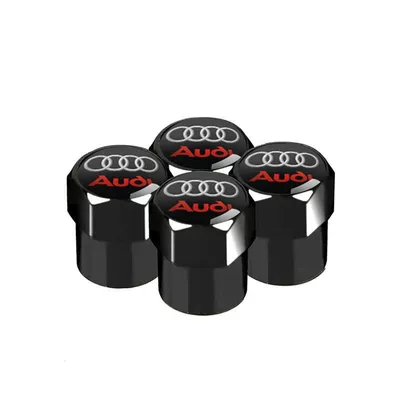 Suitable for car tire valve cap modification JEEP Mercedes-Benz Audi Volkswagen BMW Land Rover Peugeot decoration (Other Automotive Exterior Supplies) - black-and-red-audi-4-pieces-black