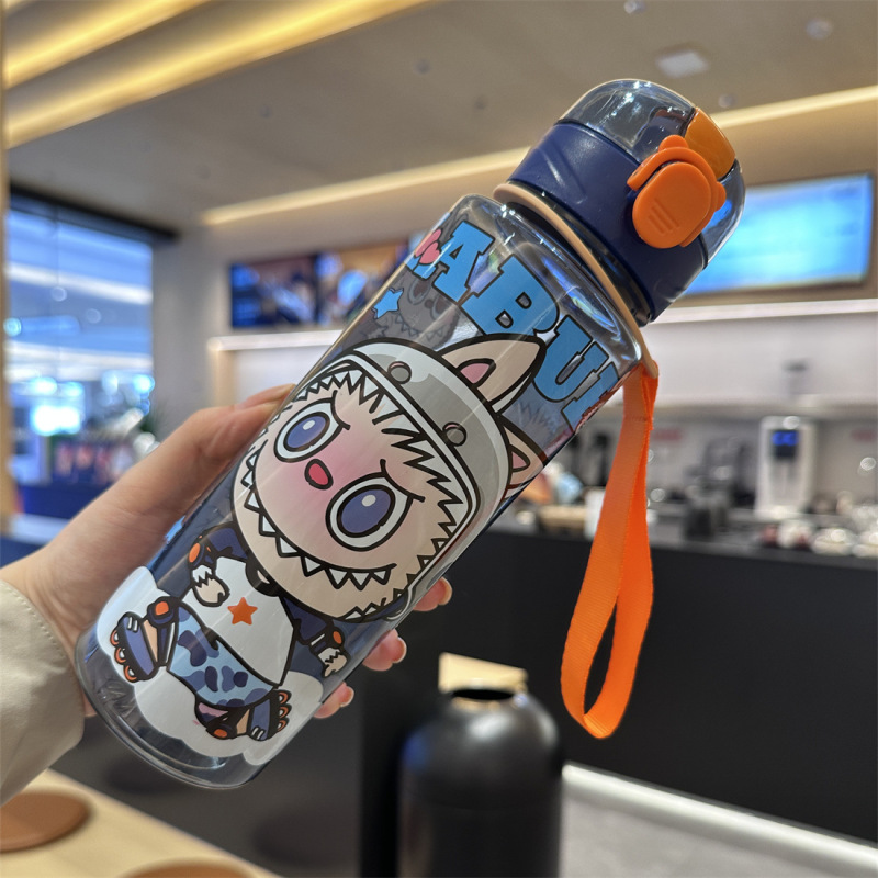 高颜值可爱型拉布布水杯弹跳盖便携车载杯细长款代发水杯|undefined