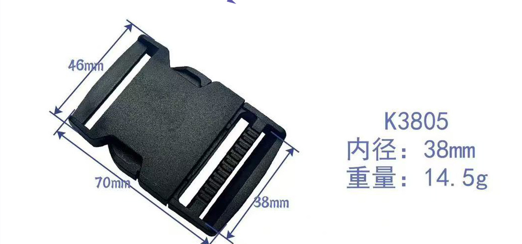 Fabricante de hebillas cuadradas de plástico de varios tamaños, hebillas de ajuste para correas tácticas de exterior, hebillas para cinturones de mochilas y hebillas para mochilas escolares.