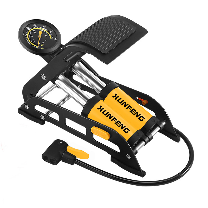 Foot high pressure manual car air pump car motorcycle high pressure pump bicycle tire air pump double cylinder