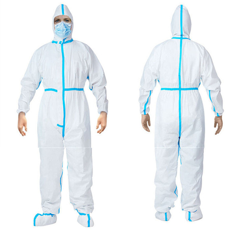 防护服一次性贴条SF透气膜覆膜连体防尘养殖连体无纺布隔离衣现货