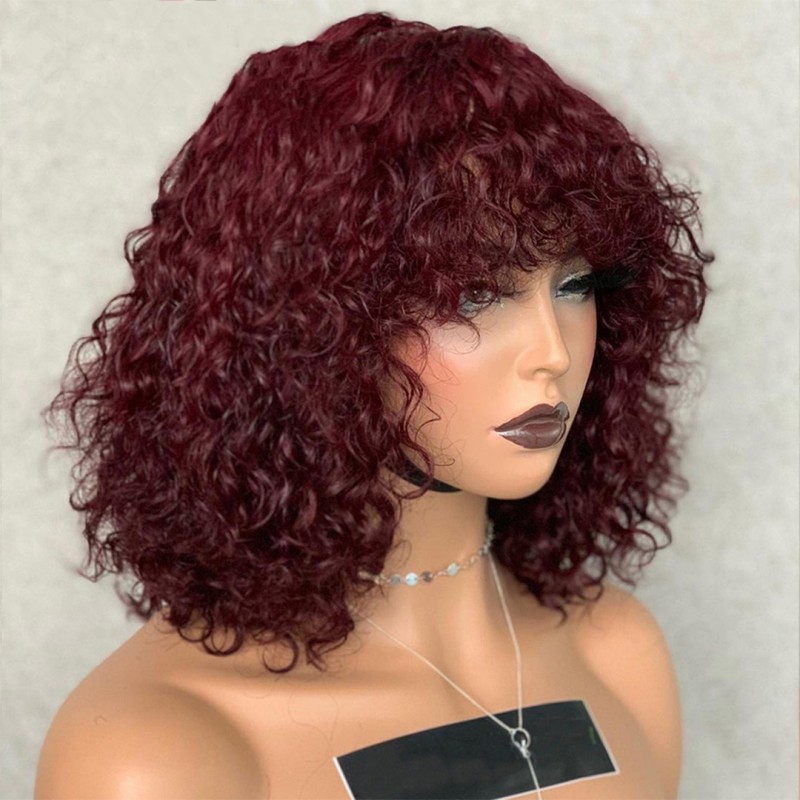 long bangs Bangs Types Women's Simple Style Party Stage Street High Temperature Wire Long Bangs Short Curly Hair Wig Net