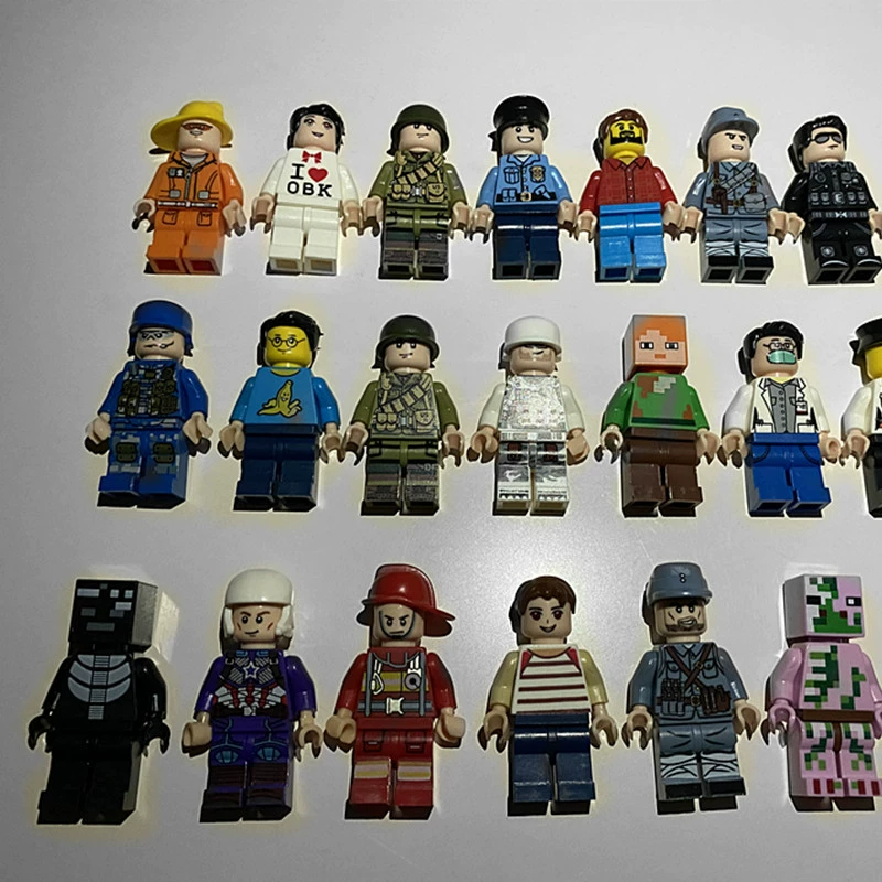 Набор мини-фигурок (Lego) деревянно-человеческий стиль, мелкие пластиковые фигуры, ~4.5 см, случайная смесь