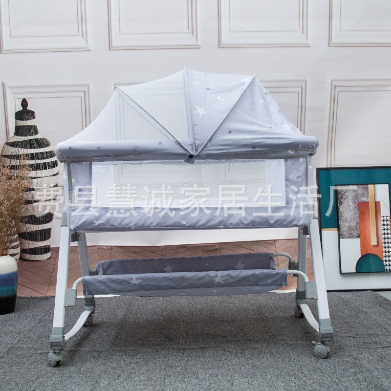 婴儿床可移动多功能便携式宝宝床可折叠摇篮床新生儿拼