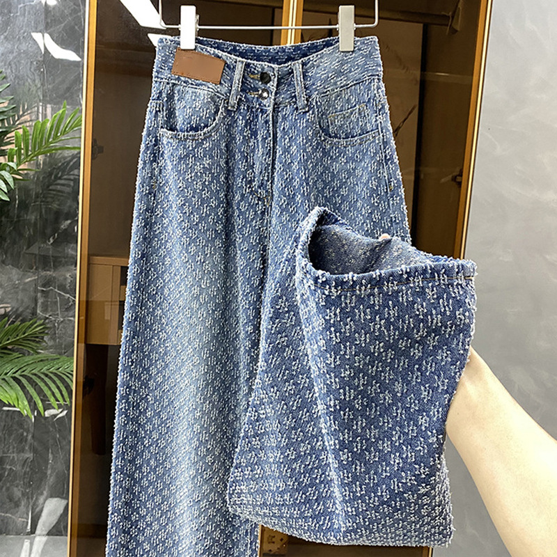 Damkläder stora ersatta med en känsla av temperament tunga jeans med vida ben_voghion.com