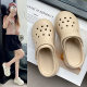 LR1602 Women's Shoes Increased EVA2025 New Style Outer Wear Mute Non-slip Slippers Women's Solid Color Mori Hole Shoes