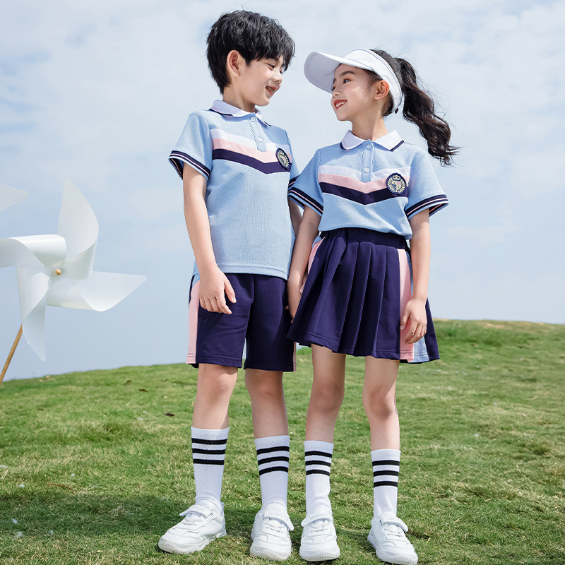 班服小學生夏裝畢業照套幼兒園園服夏季兒童運動服英倫學院風校服