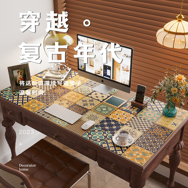 Wholesale Leather Table Mat Waterproof and Oil-Proof Household Dining Table Mat Rectangular Table Mat American Style Vintage Coffee Table Mat Wash-Free