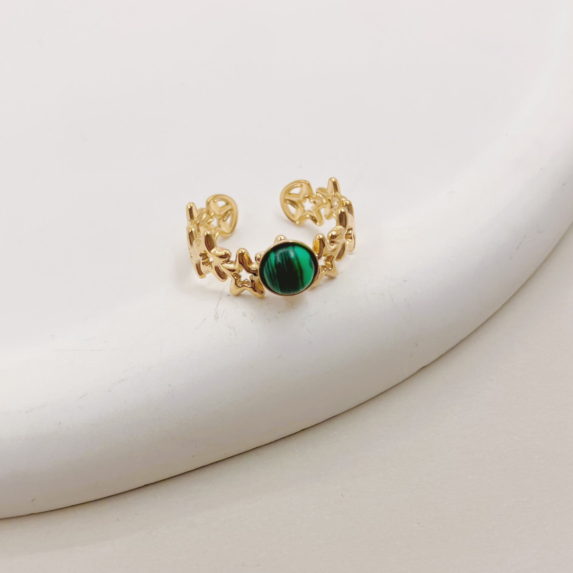 Fashion Geometric Stainless Steel Plating Open Ring 1 Piece