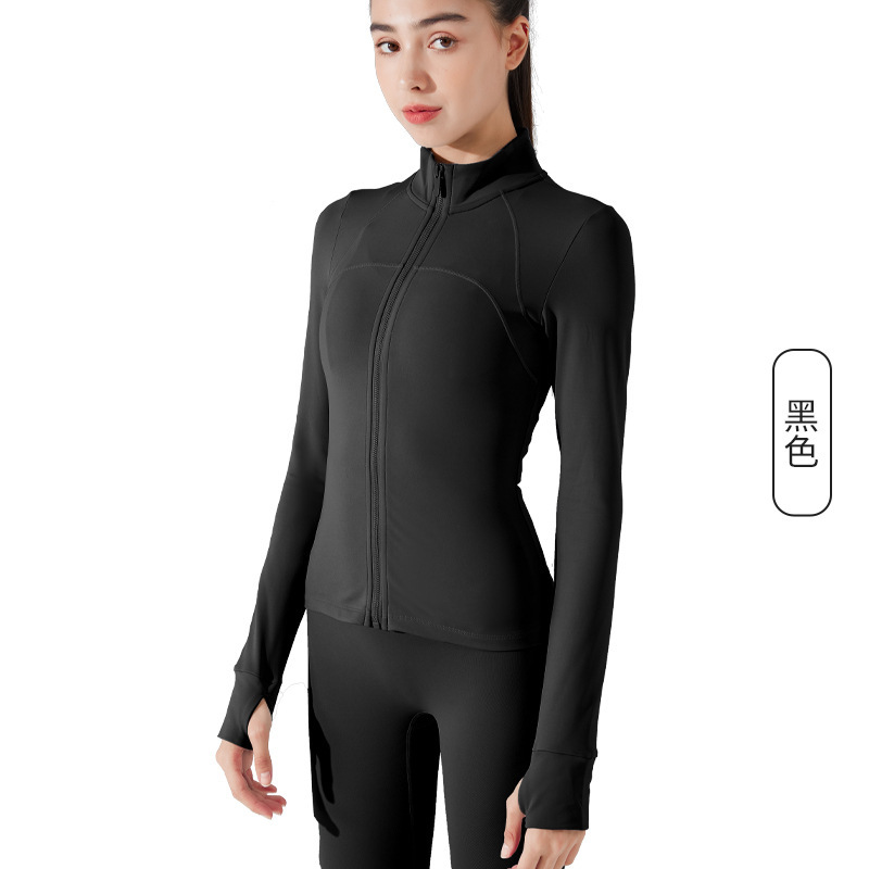冬のベルベットのトレーニング服女性長袖スポーツランニング速乾ヨガ上着フィットネスコート秋冬ヨガ服|undefined