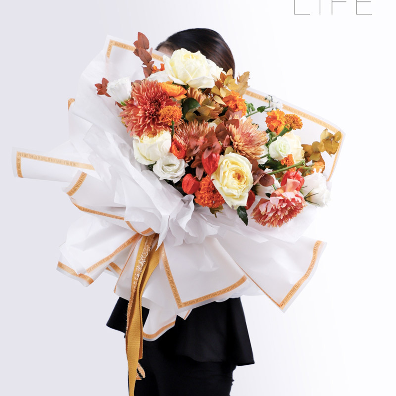 鲜花包装纸魅影魔边加厚韩素纸花束材料玫瑰包花纸花艺包装