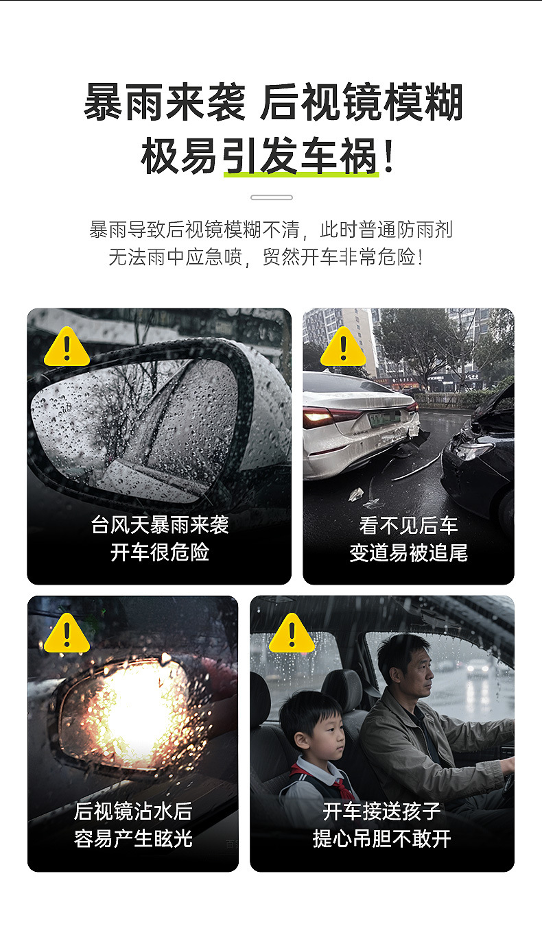 Car Glass Water Repellent Rain Repellent Glass Waterproof Rainproof Agent Car Glass Water Repellent Car Supplies