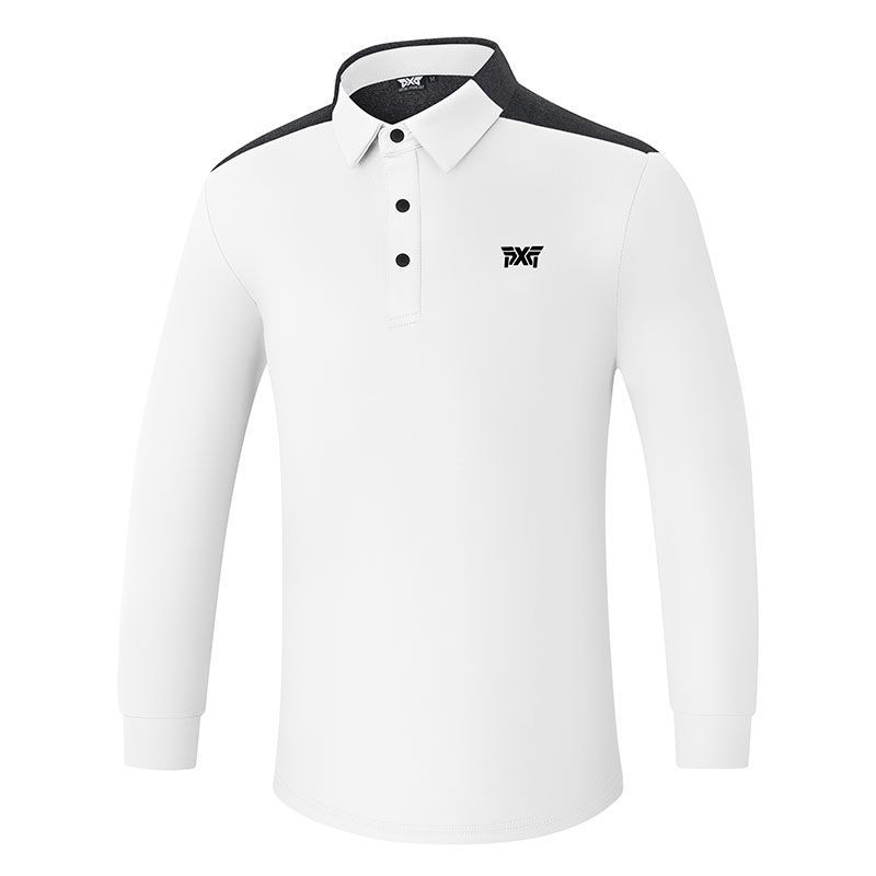 Golf Clothing Men's Polo Shirt New Men's Breathable Quick-Drying Elastic Long-Sleeved Shirt Sports T-Shirt