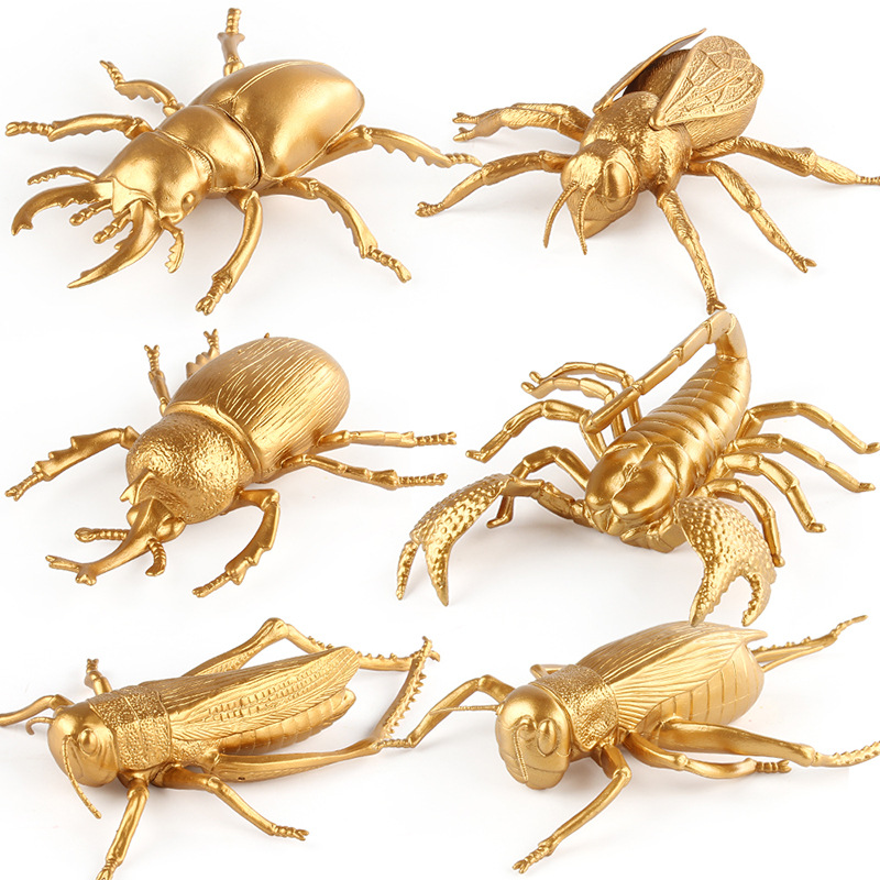 Transfronterizo nuevo insecto artificial modelo animal versión Gold mini Naruto escorpión abeja insecto traje de juguete