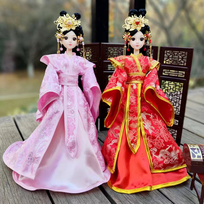 30cm Ancient Costume Red Empress Barbie Mamian Skirt Dress up Doll Chinese Style Girls Gift Children's Toy