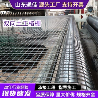 双向塑料土工格栅聚乙烯双向拉伸塑料土工格栅40kn塑料土工格栅网