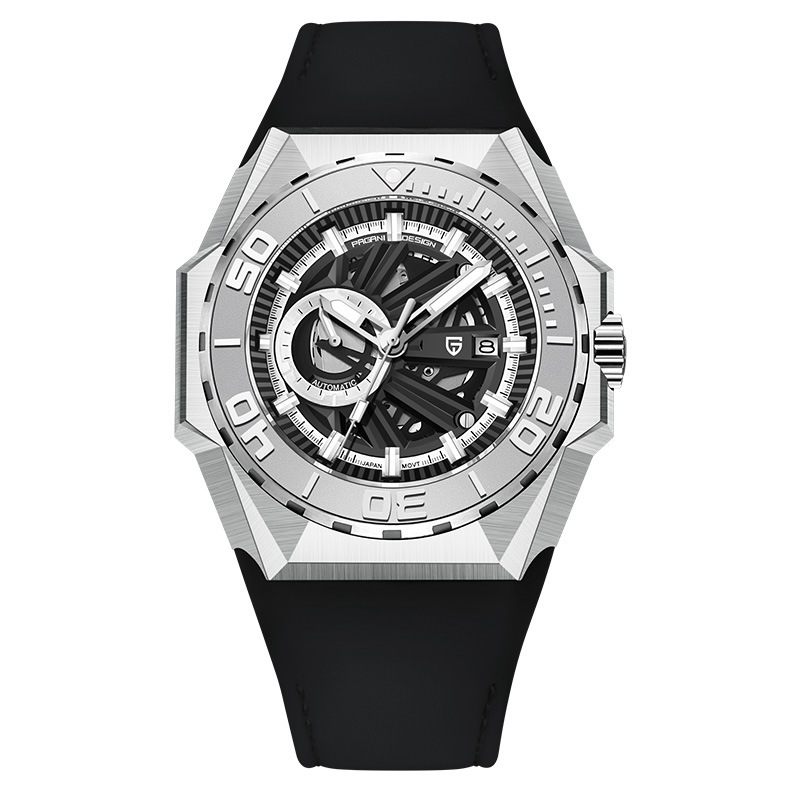 Pagani bojiani YS007 reloj de hombre dial grande reloj mecánico automático creativo reloj de hombre de acero inoxidable hueco