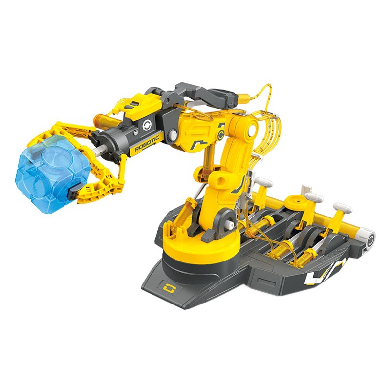Explosiva transfronteriza STEM brazo robótico hidráulico juguete escuela primaria ensamblado experimento científico infantil tecnología pequeña producción