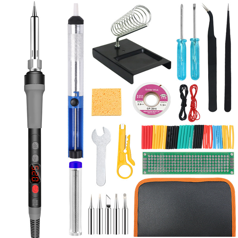 跨境严选电烙铁套装支持美欧规可调温数显电烙铁套件便捷式电焊笔