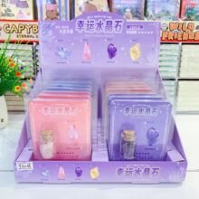 新款创意幸运水晶石卡装迷你玻璃瓶装趣味美好祝愿水晶石摆件批发