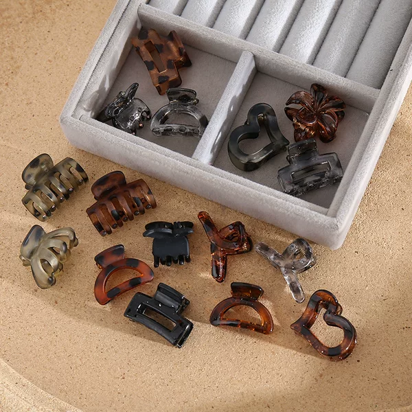 brown Small Grab Clip Frosted Matte Bangs Broken Hairpin Top Side Decoration small size Hair Grab Cross Border Hair Accessories Wholesale