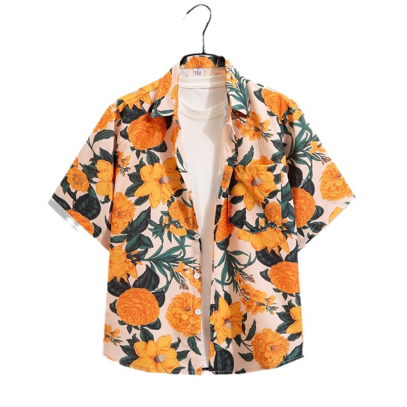 Camicia floreale retro stile hong kong per uomo e donna_voghion.com