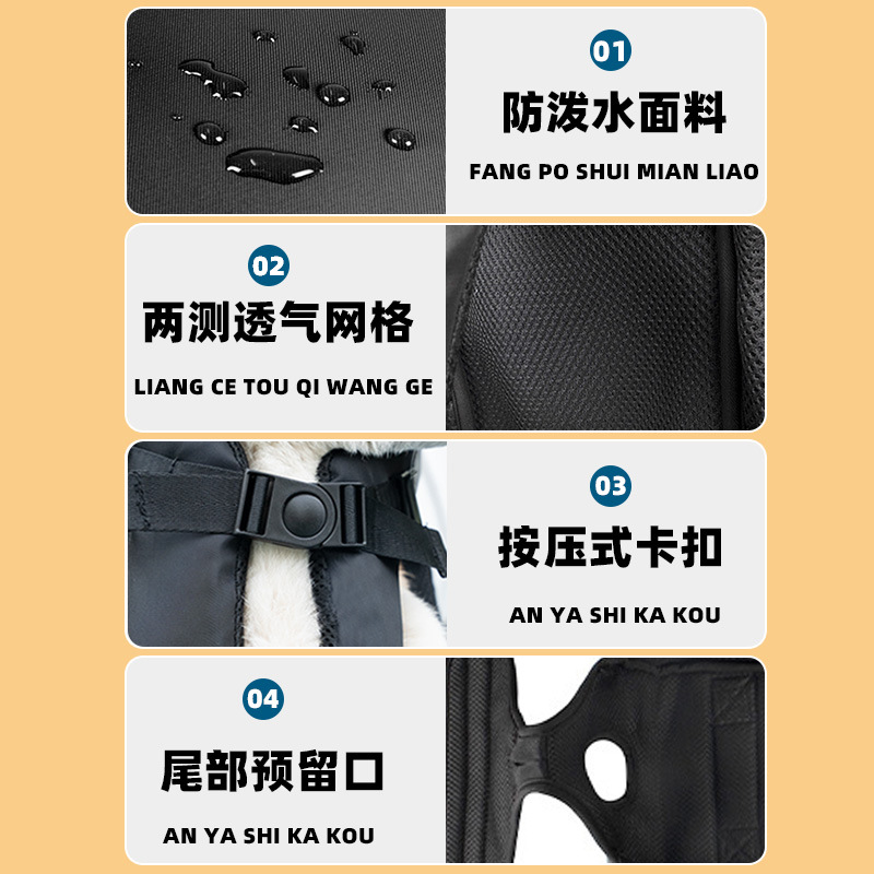 Pet Backpack Dog Outgoing Backpack Dog Bag Chai Dog Corgi Teddy Portable Breathable Small and Medium-sized Dog Big Dog