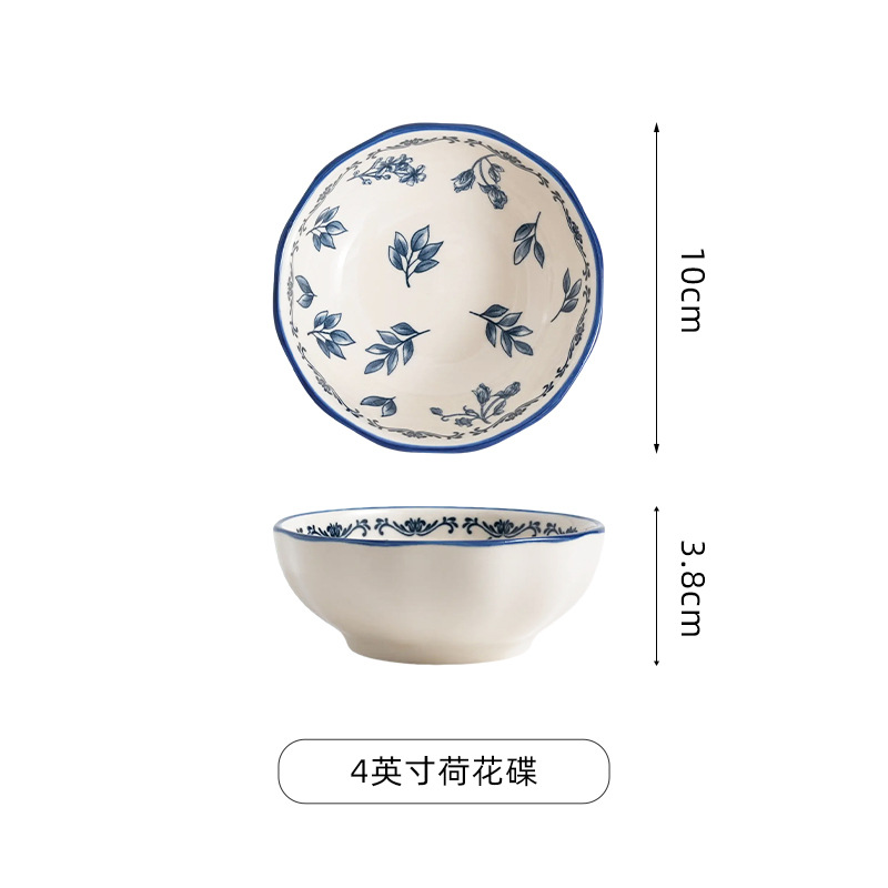 [Cross-Border] Plato de cerámica azul de alto valor de la cara, conjunto de platos de color esmaltados, platos de platos, platos de pescado image 6