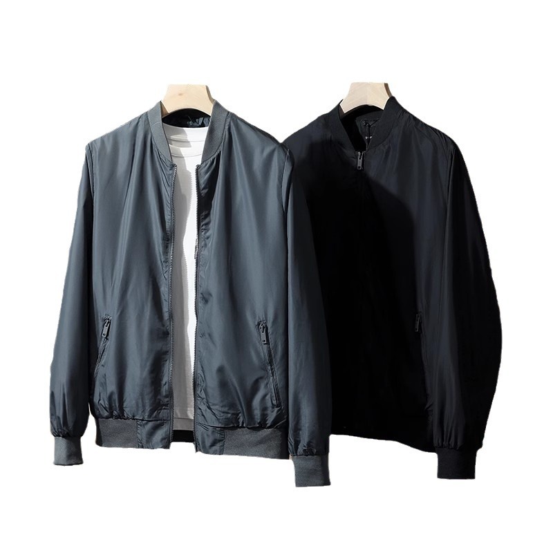 Lightweight Matte Versatile Sports Casual Zipper Baseball Collar Flight Jacket Men's Coat_voghion.com