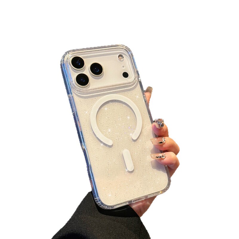 跨境适用苹果17手机壳磁吸透明闪粉iphone17pro高级感17air保护套|undefined