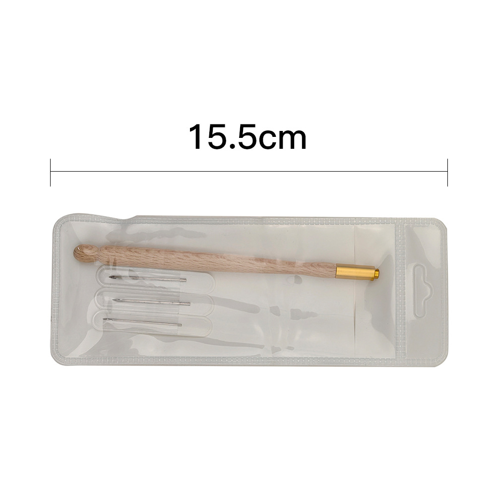 Herramienta de bordado francés transfronterizo Mango de haya Bordado francés Ganchillo Anverso y reverso Lentejuelas con cuentas Gancho hecho a mano