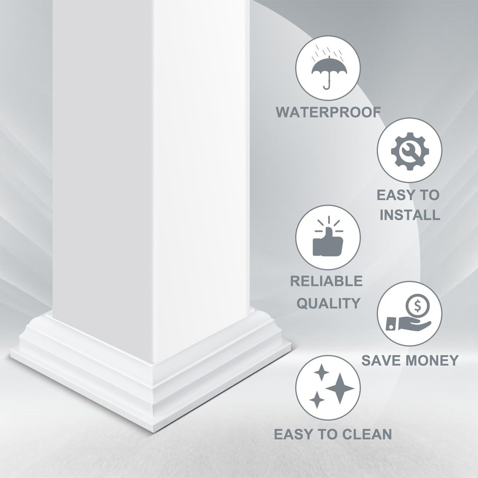 Pvc Column Base, One-Piece, Two-Piece, 4inch 5inch Base Guardrail, Fence Enclosure Accessories, Environmentally Friendly Pvc Column Base