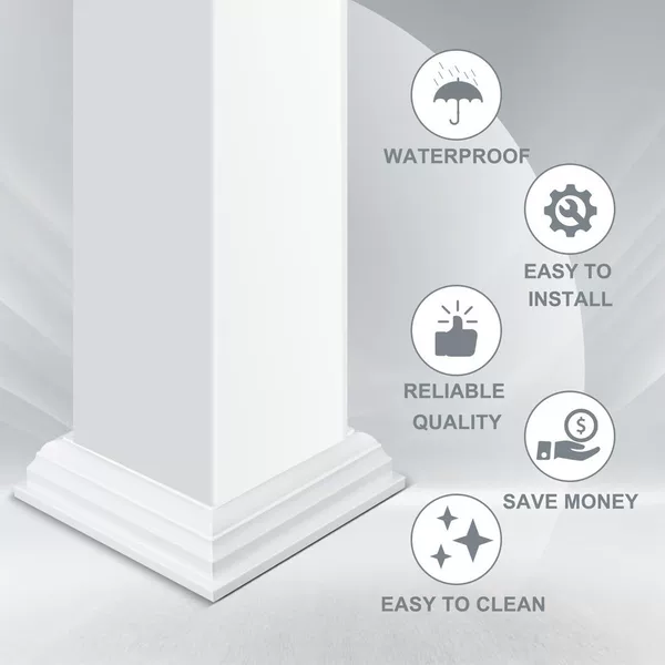 Pvc Column Base, One-Piece, Two-Piece, 4inch 5inch Base Guardrail, Fence Enclosure Accessories, Environmentally Friendly Pvc Column Base