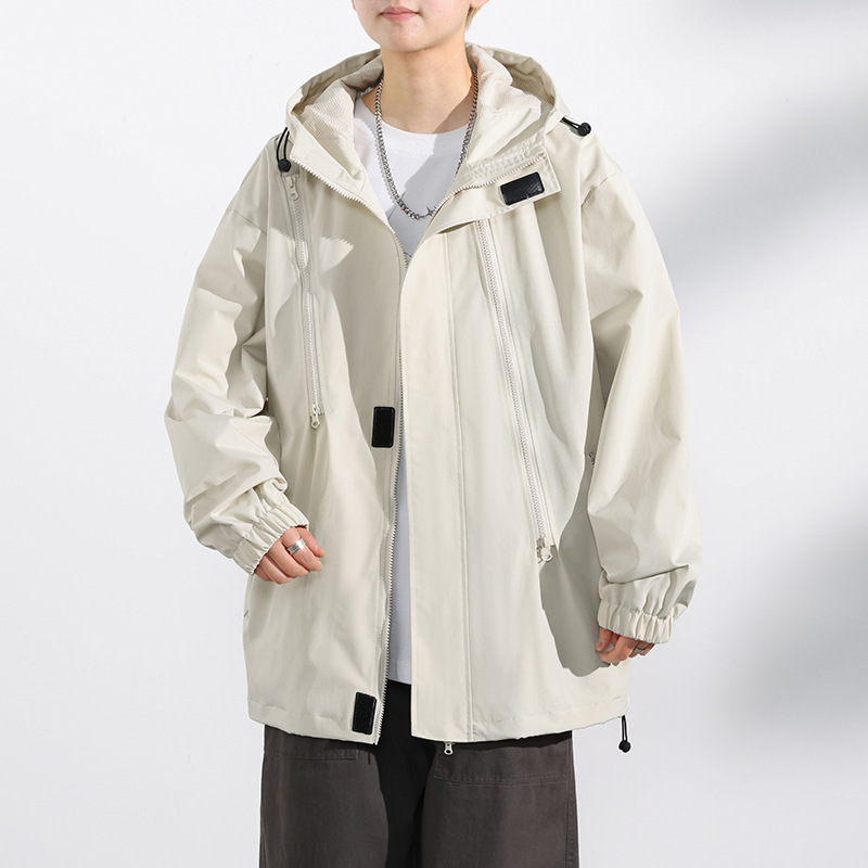 Chaqueta de asalto para hombres y mujeres primavera y otoño casual coreano transfronterizo suelto grande chaqueta de montaña al aire libre con capuz pareja