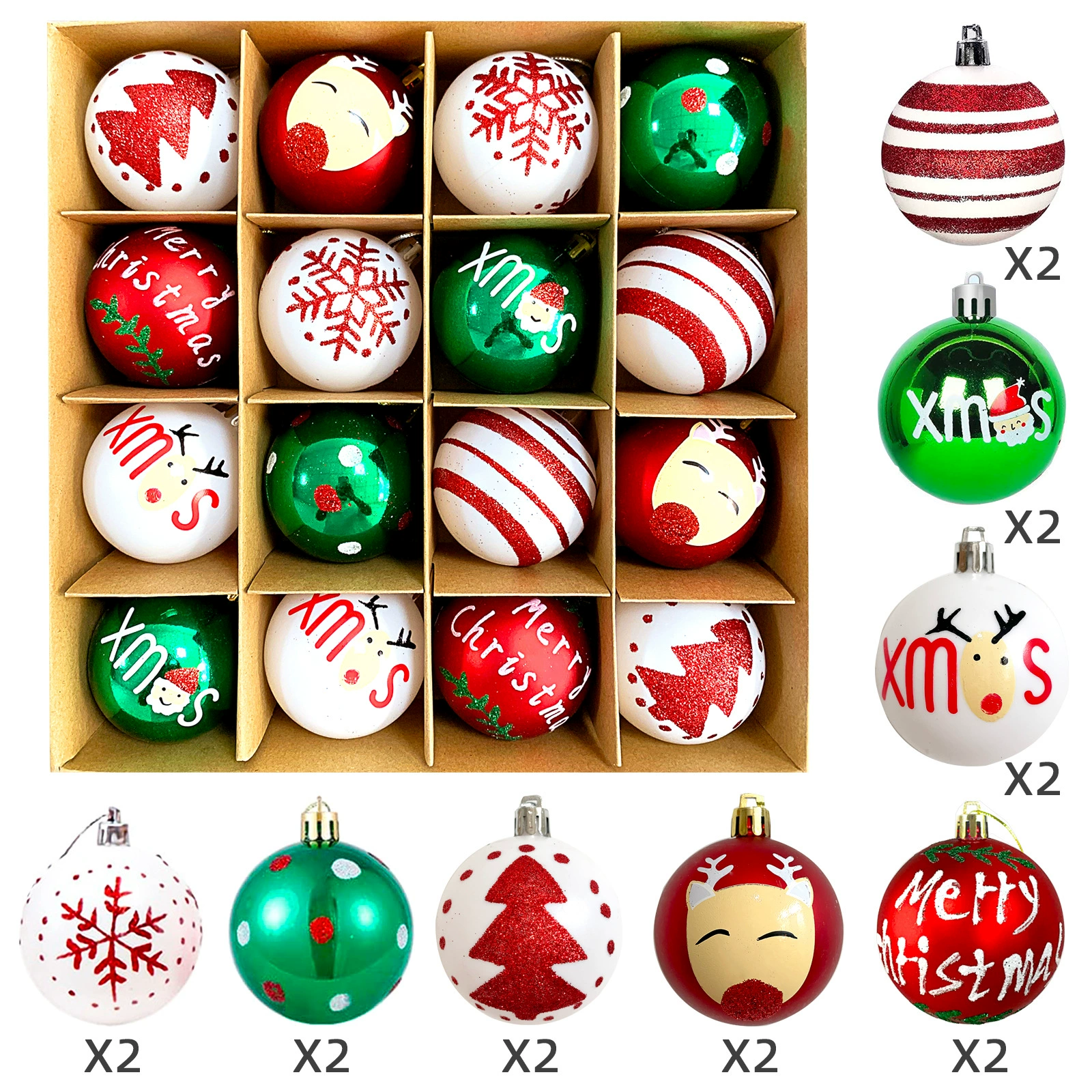 Christmas cartoon plastic painted pendant, Amazon, Birthday gift