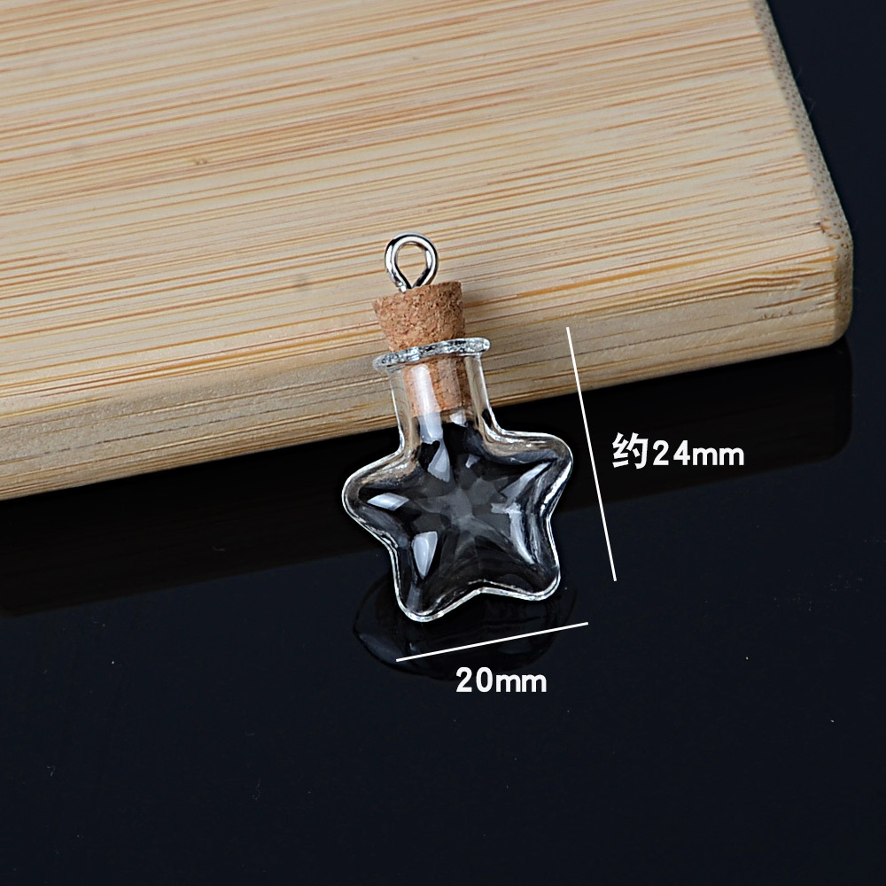 Transfronterizo exclusivo mini botella especial en forma de corcho deseando botella de vidrio transparente colgante pequeña botella de forma DIY