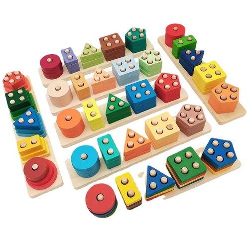 Montessori mathematics irregular platter colorful set of columns Montessori teaching aids kindergarten children early education cognitive toys