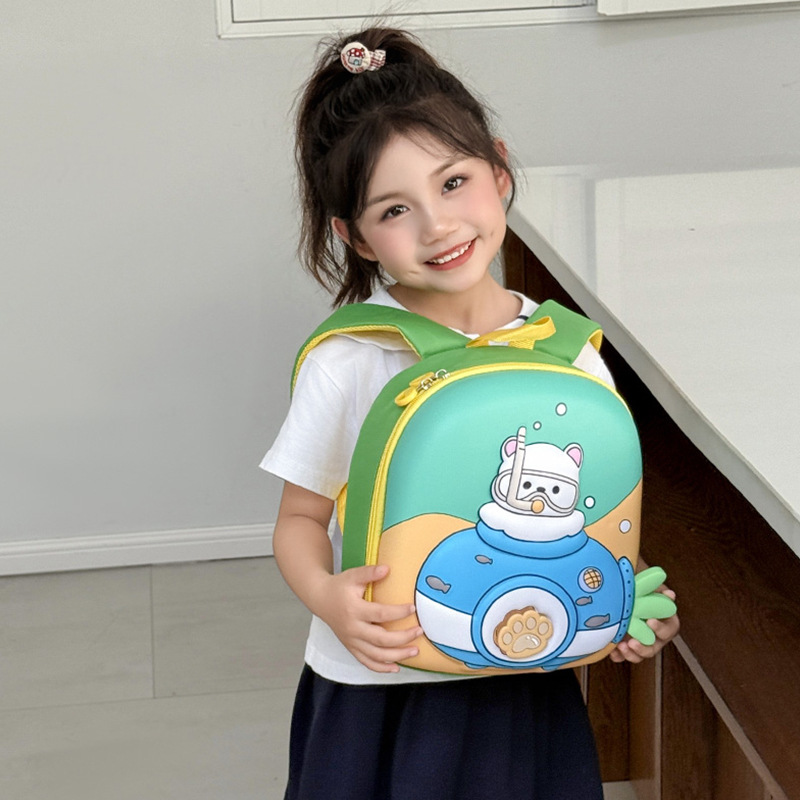 Cartoon estereoscópico Eggshell mochila infantil infantil caricatura lindas mochila para niños de clase media pequeña mochila ligera