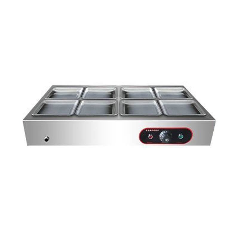 Stainless Steel Insulated Table Commercial Stall Fast Food 5 Compartments 6 Compartments Heated Constant Temperature Stainless Steel Desktop Insulated Food Sales Table