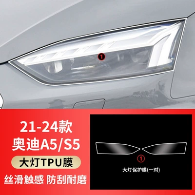Taillight Film, Car interior film - 21-25-models-a5s5-tpu-transparent-headlight-film-one-pair