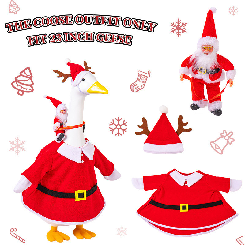 Amazon Hot-Selling In-Stock Christmas Porch Goose Costume Cross-Border Christmas Pet Clothes Hat Holiday Outfit Amazon Hot-Selling In-Stock Christmas Porch Goose Costume Cross-Border Christmas Pet Clothes Hat Holiday Outfit